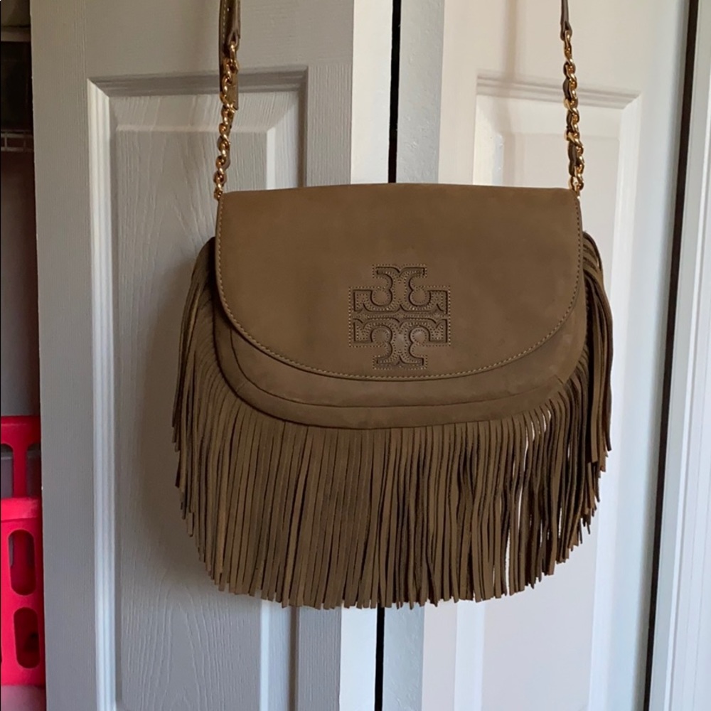 Tory Burch Suede Fringe Crossbody
